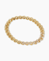 DY Origami Linked Necklace in 18K Yellow Gold with Diamonds, 16mm